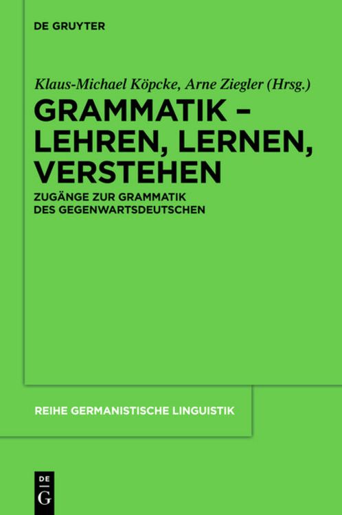 Produktbild: Grammatik &ndash; Lehren, Lernen, Verstehen