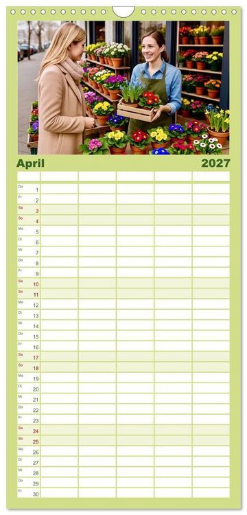 Produktbild: Familienplaner 2027 - Floristen und ihr Handwerk mit 5 Spalten (Wandkalender, 21 x 45 cm) CALVENDO