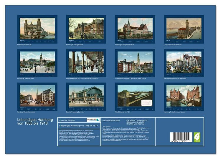 Produktbild: Lebendiges Hamburg von 1888 bis 1918 (hochwertiger Premium Wandkalender 2026 DIN A2 quer), Kunstdruck in Hochglanz