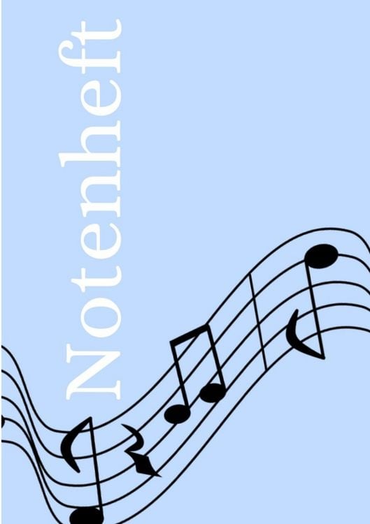 Produktbild: Notenheft: DIN A5 Notenlinienheft | 300 Seiten mit 12 Notenzeilen / Systeme pro Blatt | Papier 90g/m&sup2; | Musikheft mit Notenlinien