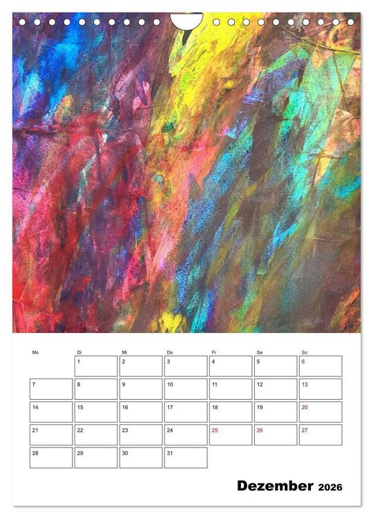 Produktbild: Ungeb&auml;ndigt frei - Abstrakte Malerei - dynamische Linien in leuchtenden Farbr&auml;umen (Wandkalender 2026 DIN A4 hoch), CALVENDO Monatskalender