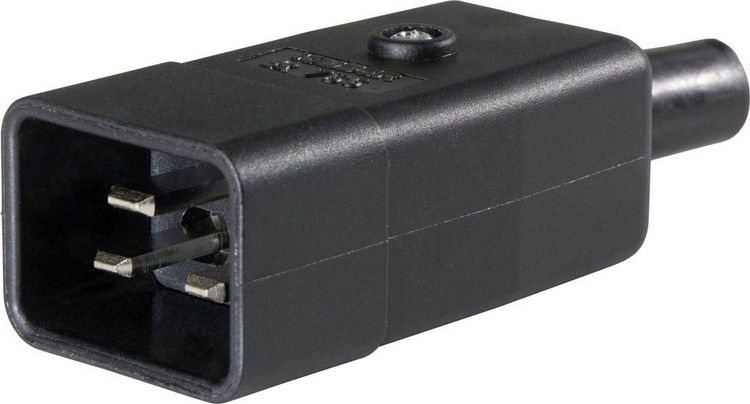 Produktbild: AS Schwabe 62084 Kaltger&auml;te-Steckverbinder Stecker, gerade Gesamtpolzahl: 2 10 A Schwarz 1 St.