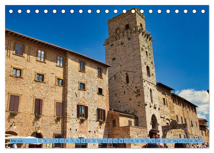 Produktbild: Impressionen aus San Gimignano (Tischkalender 2026 DIN A5 quer), CALVENDO Monatskalender