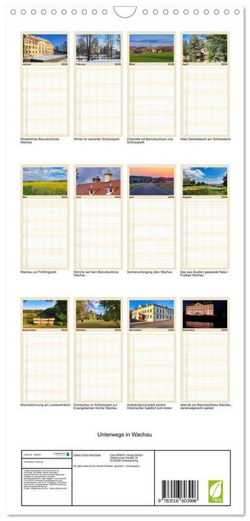 Produktbild: Familienplaner 2026 - Unterwegs in Wachau mit 5 Spalten (Wandkalender, 21 x 45 cm) CALVENDO