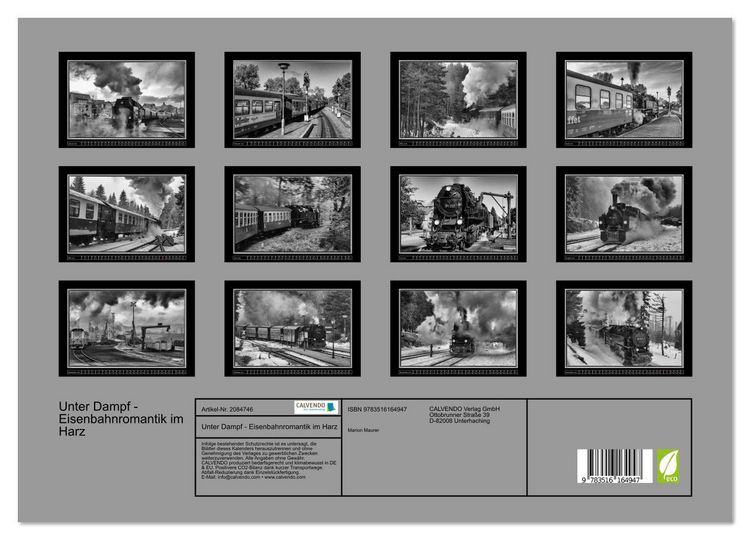 Produktbild: Unter Dampf - Eisenbahnromantik im Harz (Wandkalender 2026 DIN A3 quer), CALVENDO Monatskalender