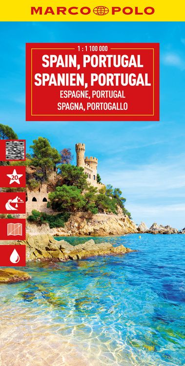 Produktbild: MARCO POLO Reisekarte Spanien, Portugal 1:1 Mio.
