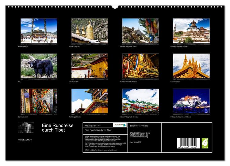Produktbild: Eine Rundreise durch Tibet (hochwertiger Premium Wandkalender 2026 DIN A2 quer), Kunstdruck in Hochglanz
