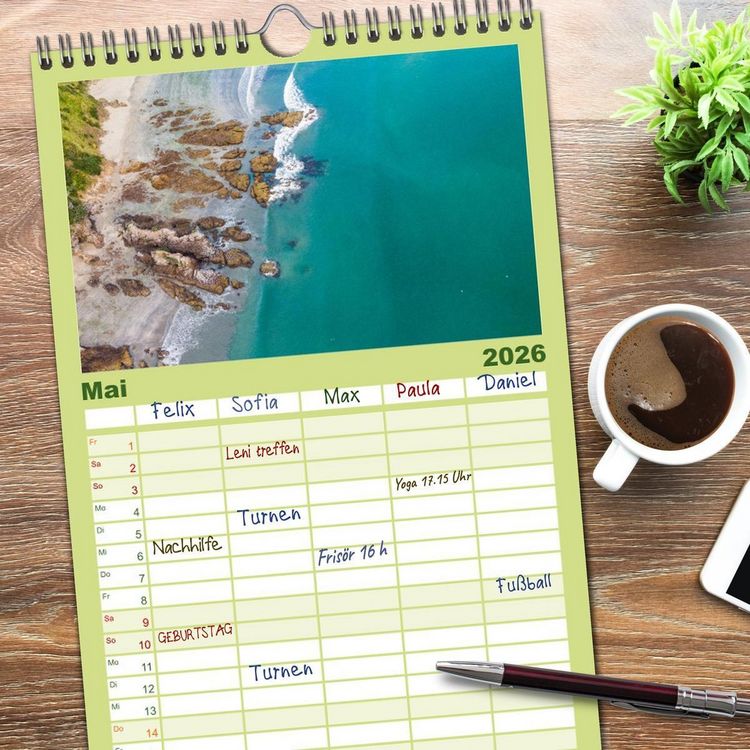 Produktbild: Familienplaner 2026 - Fidschi - Der faszinierende Inselstaat im S&uuml;dpazifik. mit 5 Spalten (Wandkalender, 21 x 45 cm) CALVENDO