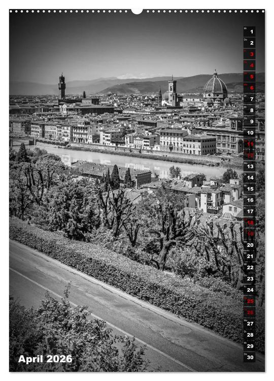 Produktbild: FLORENZ SCHWARZWEI&szlig; (Wandkalender 2026 DIN A2 hoch), CALVENDO Monatskalender