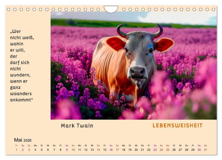 Produktbild: Pfiffig und weise (Wandkalender 2026 DIN A4 quer), CALVENDO Monatskalender