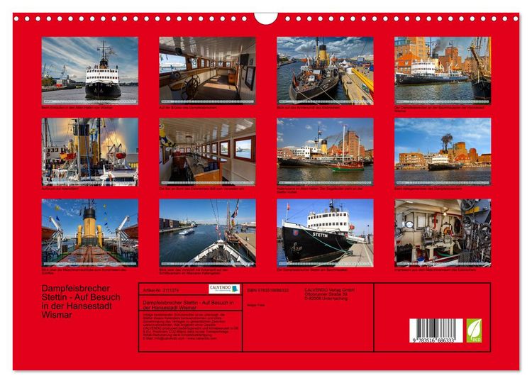 Produktbild: Dampfeisbrecher Stettin - Auf Besuch in der Hansestadt Wismar (Wandkalender 2026 DIN A3 quer), CALVENDO Monatskalender
