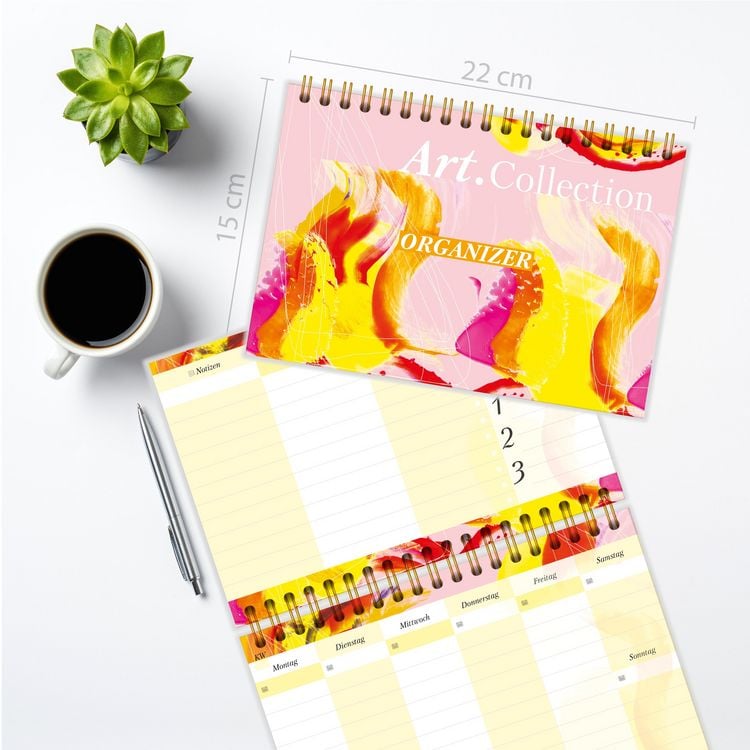 Produktbild: Tischkalender 2024/2025 Der ideale Tisch-Organizer ohne Datum mit stabilem Hardcover und Spiralbindung aus der Art.Collection von Stay Inspired