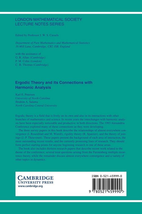 Produktbild: Ergodic Theory and Harmonic Analysis