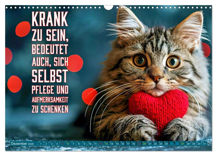 Produktbild: Gute Besserung - mit coolen Spr&uuml;chen (Wandkalender 2026 DIN A3 quer), CALVENDO Monatskalender