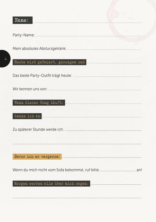 Produktbild: Let's Party: Party! Ausf&uuml;llbuch f&uuml;r Partyg&auml;ste