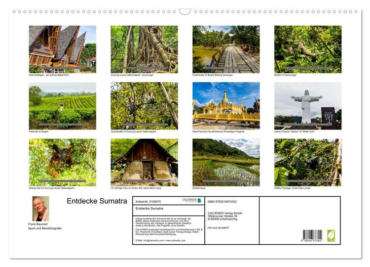 Produktbild: Entdecke Sumatra (Wandkalender 2026 DIN A2 quer), CALVENDO Monatskalender