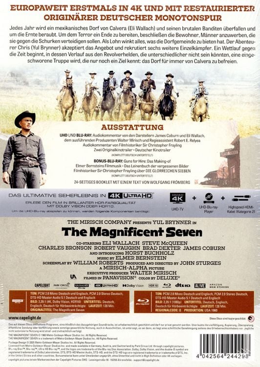 Produktbild: Die glorreichen Sieben - Limitiertes Mediabook (4K Ultra HD + Blu-ray + Bonus-Blu-ray)