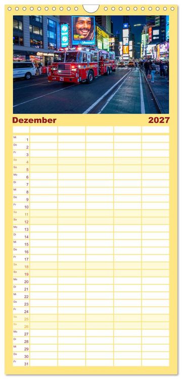 Produktbild: Familienplaner 2027 - Feuerwehr New York - Heart of the City mit 5 Spalten (Wandkalender, 21 x 45 cm) CALVENDO