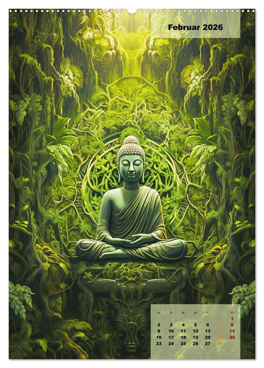 Produktbild: Jade Buddha - Finde die innere Mitte (hochwertiger Premium Wandkalender 2026 DIN A2 hoch), Kunstdruck in Hochglanz