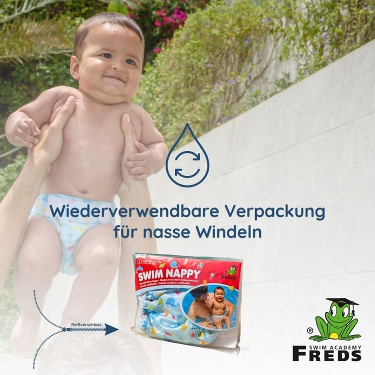 Produktbild: Freds Swim Nappy Schwimmwindel, wiederverwendbar, blau, Gr&ouml;&szlig;e 1: 4-9 kg