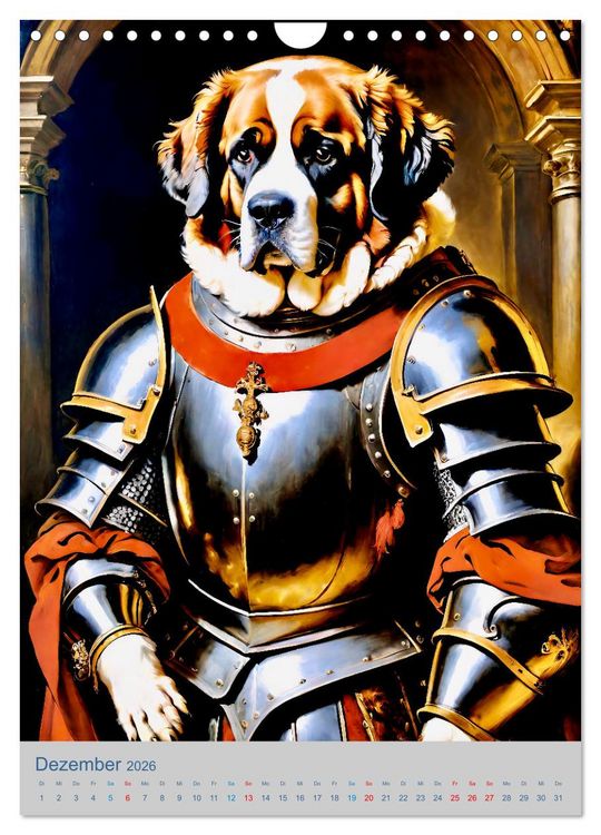 Produktbild: Ritter der Hunderunde (Wandkalender 2026 DIN A4 hoch), CALVENDO Monatskalender