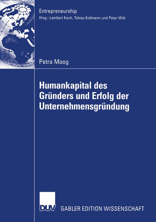 Produktbild: Humankapital des Gründers und Erfolg der Unternehmensgründung