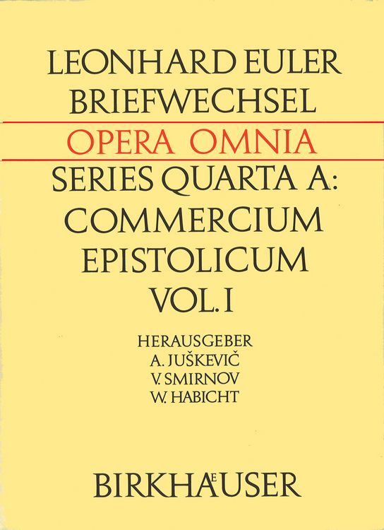 Produktbild: Leonhardi Euleri Commercium Epistolicum / Leonhard Euler Briefwechsel