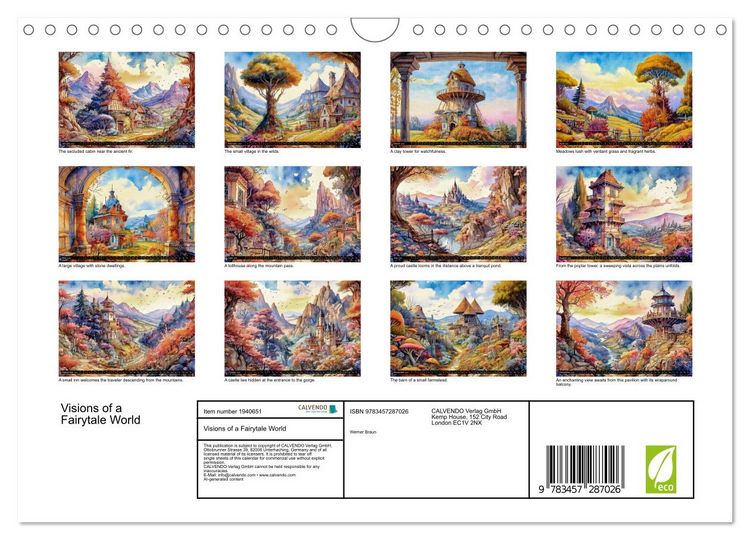 Produktbild: Visions of a Fairytale World (Wall Calendar 2026 DIN A4 landscape), CALVENDO 12 Month Wall Calendar
