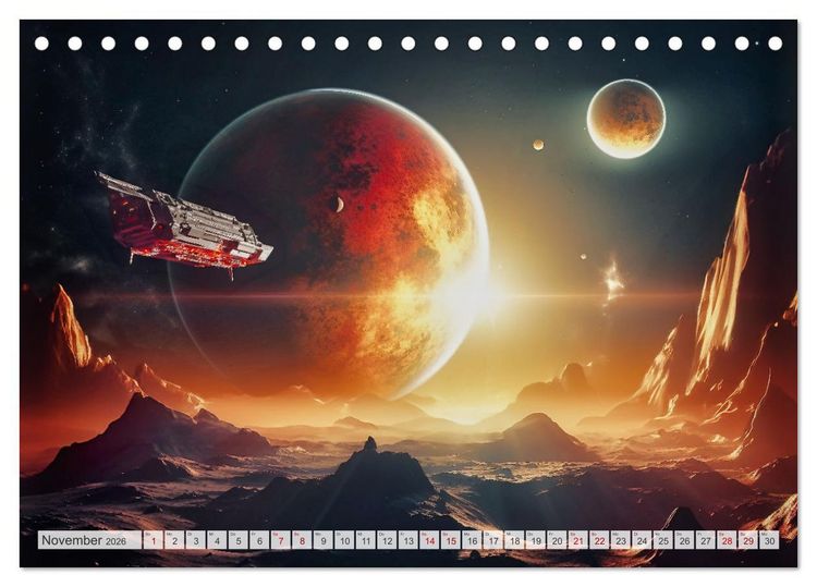 Produktbild: Extraterrestrisch - Auf fremden Planeten (Tischkalender 2026 DIN A5 quer), CALVENDO Monatskalender