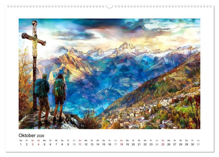 Produktbild: Die Farben der Berge (hochwertiger Premium Wandkalender 2026 DIN A2 quer), Kunstdruck in Hochglanz