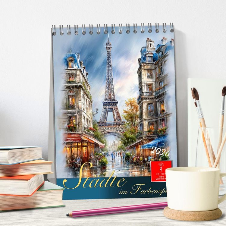 Produktbild: St&auml;dte im Farbenspiel (Tischkalender 2026 DIN A5 hoch), CALVENDO Monatskalender