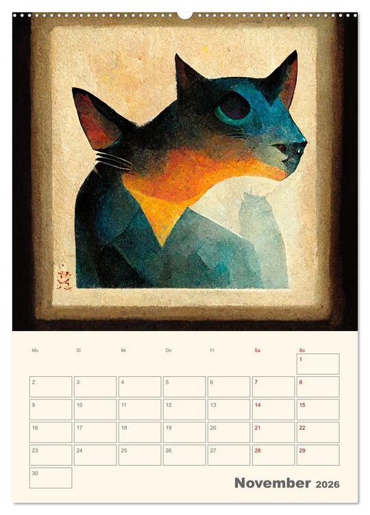 Produktbild: Die 7 Leben einer Katze (hochwertiger Premium Wandkalender 2026 DIN A2 hoch), Kunstdruck in Hochglanz