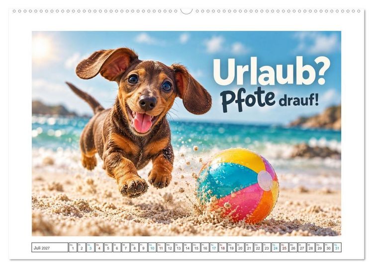 Produktbild: Zum Gl&uuml;ck gibt&rsquo;s Hunde (Wandkalender 2027 DIN A2 quer), CALVENDO Monatskalender