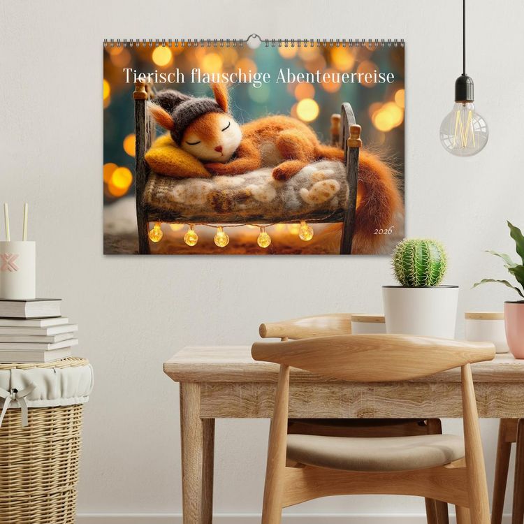 Produktbild: Tierisch flauschige Abenteuerreise (Wandkalender 2026 DIN A3 quer), CALVENDO Monatskalender