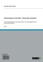 Produktbild: Untersuchung von Karl Marx "Thesen &uuml;ber Feuerbach"
