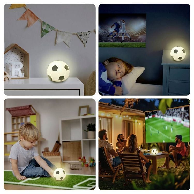 Produktbild: Ansmann LED-Silikonlicht Fu&szlig;ball wiederaufladbar 1800-0099 LED-Leuchtkugel, LED-Nachtlicht LED