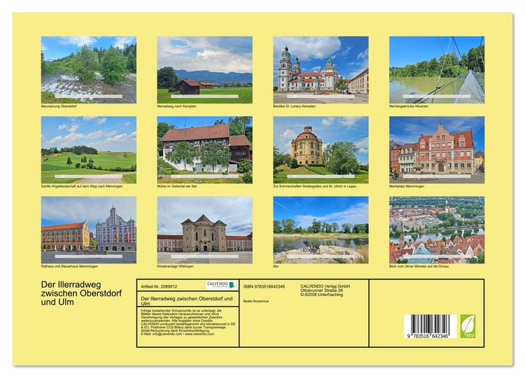 Produktbild: Der Illerradweg zwischen Oberstdorf und Ulm (hochwertiger Premium Wandkalender 2026 DIN A2 quer), Kunstdruck in Hochglanz