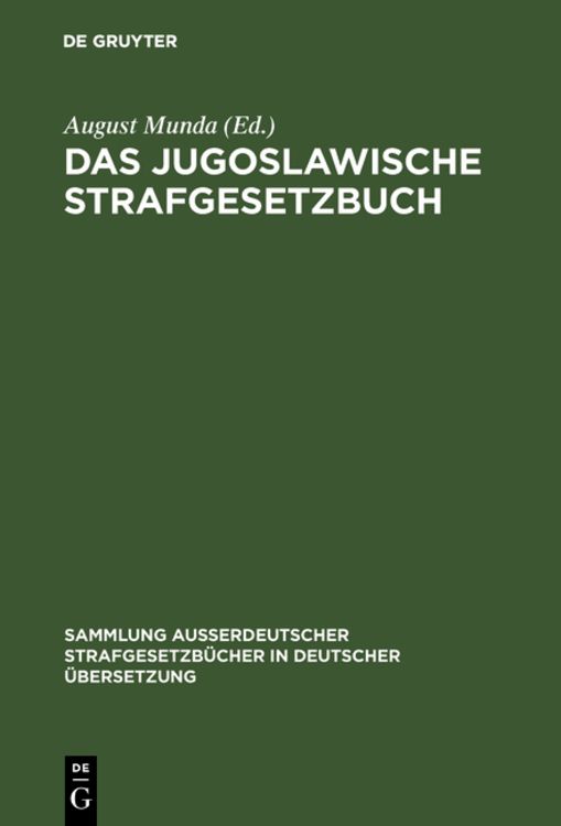 Produktbild: Das Jugoslawische Strafgesetzbuch