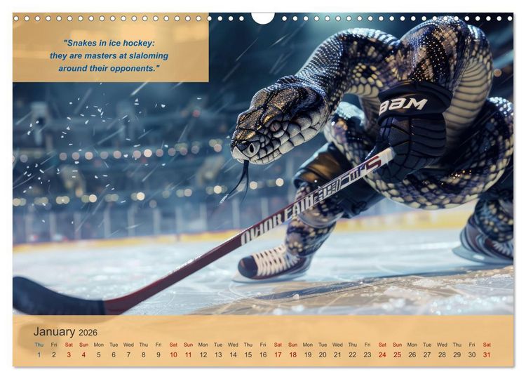 Produktbild: The most charming ice hockey animals in action (Wall Calendar 2026 DIN A3 landscape), CALVENDO 12 Month Wall Calendar
