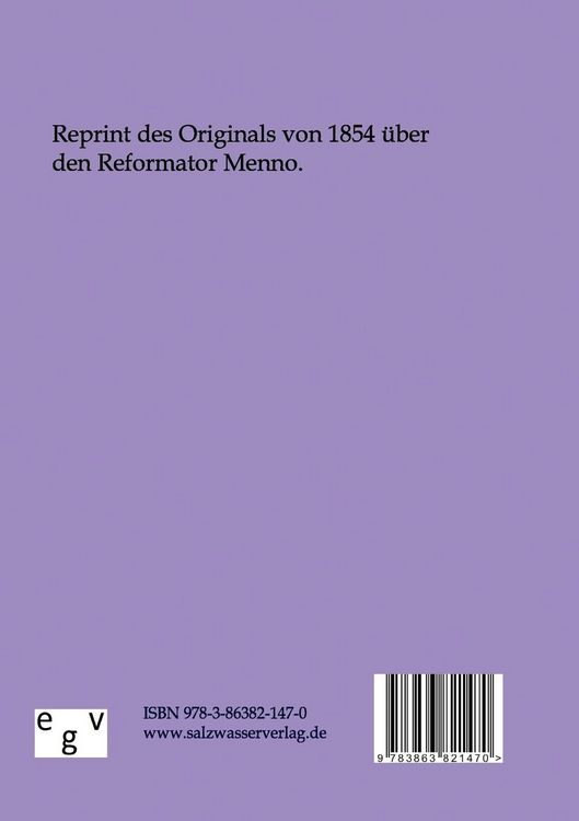 Produktbild: Das Leben und Zeitalter Mennos