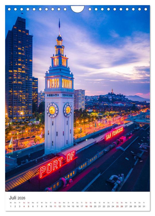 Produktbild: San Francisco - Eine Reise nach Kalifornien. (Wandkalender 2026 DIN A4 hoch), CALVENDO Monatskalender