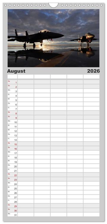 Produktbild: Familienplaner 2026 - Kampfjets &bull; U.S. Aircraft mit 5 Spalten (Wandkalender, 21 x 45 cm) CALVENDO