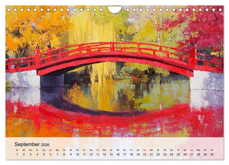 Produktbild: Japan. Eine k&uuml;nstlerische Reise im Aquarellstil (Wandkalender 2026 DIN A4 quer), CALVENDO Monatskalender