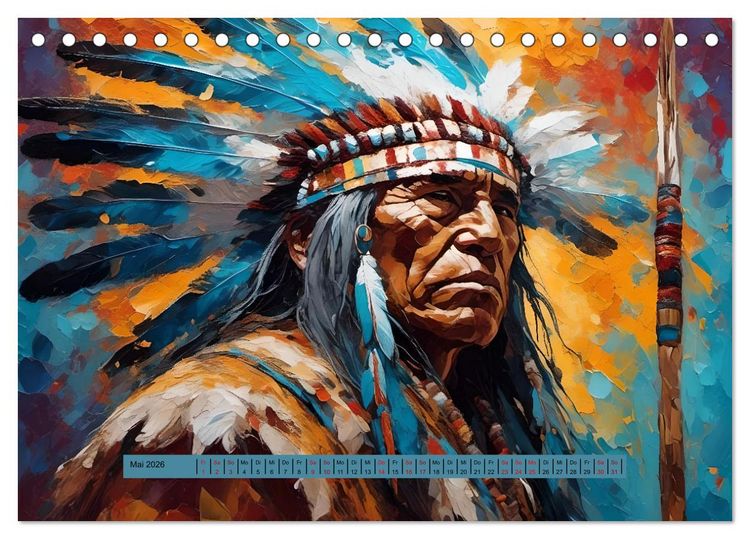 Produktbild: Amerikanische Ureinwohner - Bilder von Geschichten inspiriert (Tischkalender 2026 DIN A5 quer), CALVENDO Monatskalender