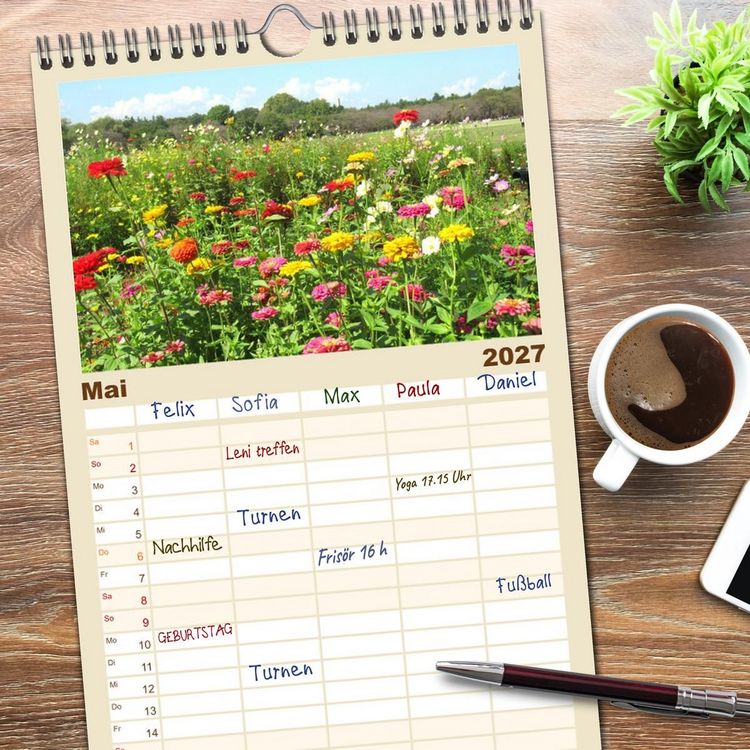 Produktbild: Familienplaner 2027 - Die Natur Japans mit 5 Spalten (Wandkalender, 21 x 45 cm) CALVENDO