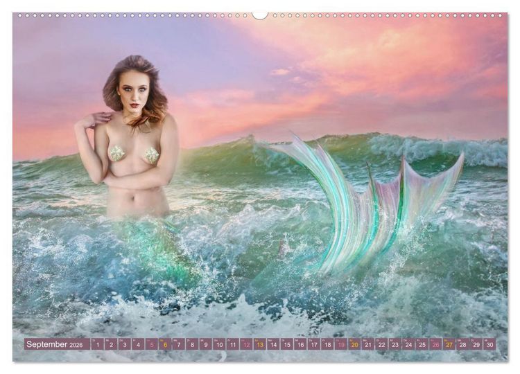 Produktbild: Meerjungfrauen - der Zauber lebt (hochwertiger Premium Wandkalender 2026 DIN A2 quer), Kunstdruck in Hochglanz
