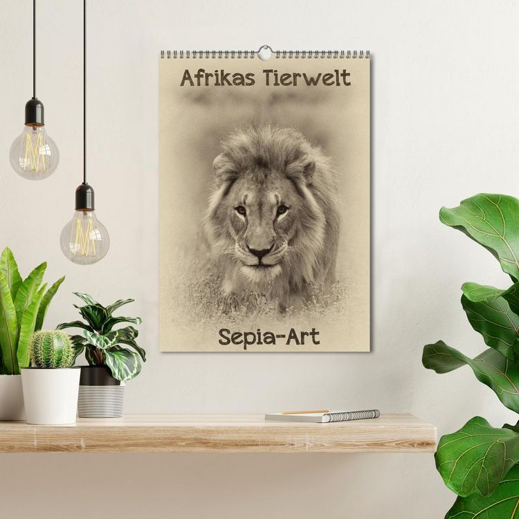 Produktbild: Afrikas Tierwelt - Sepia-Art (Wandkalender 2026 DIN A3 hoch), CALVENDO Monatskalender
