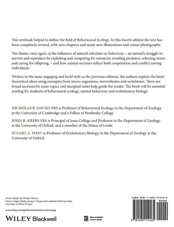 Produktbild: An Introduction to Behavioural Ecology