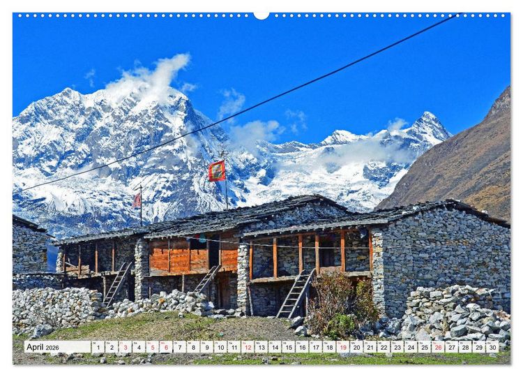 Produktbild: NEPAL, die Umrundung des Manaslu (Wandkalender 2026 DIN A2 quer), CALVENDO Monatskalender