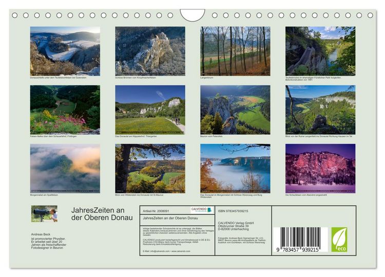 Produktbild: JahresZeiten an der Oberen Donau (Wandkalender 2026 DIN A4 quer), CALVENDO Monatskalender